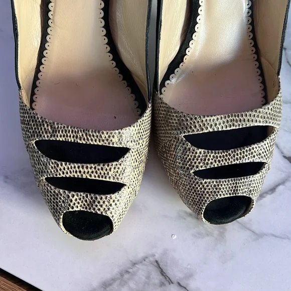 Oscar de la Renta Suede Slingback Pumps Size 41 - Fits 10 - Picture 2 of 6